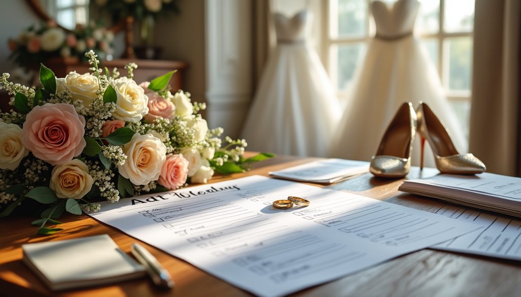 préparez votre mariage sereinement grâce à notre checklist des derniers jours avant le mariage : toutes les étapes essentielles pour un jour j parfait et sans stress !