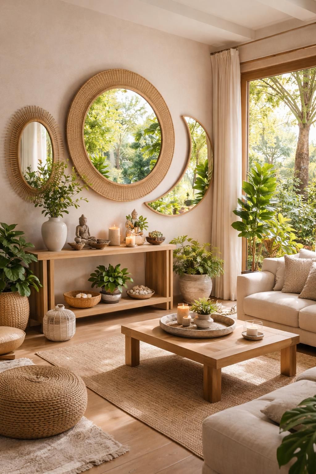 découvrez comment l'agencement feng shui et l'utilisation de miroirs décoratifs peuvent agrandir visuellement votre espace, apportant harmonie et luminosité à votre intérieur.